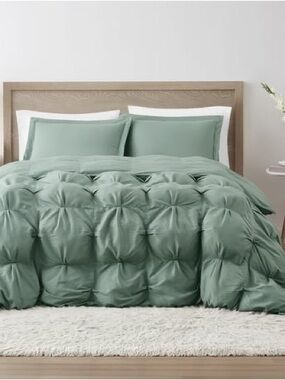 Truly Soft Oversized Puffer 3 Piece Comforter Set - Green - Oversized Full/Queen